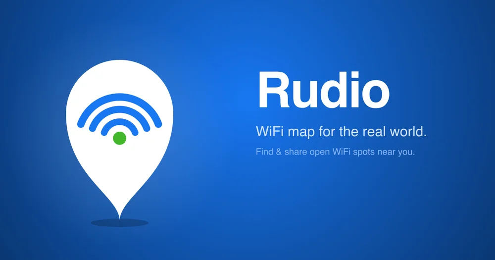 Rudio — WiFi map app banner