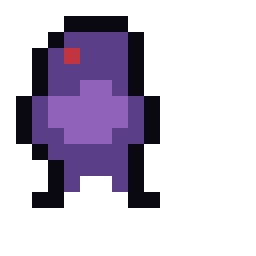 Pixel art of the Lunger enemy mid-telegraph